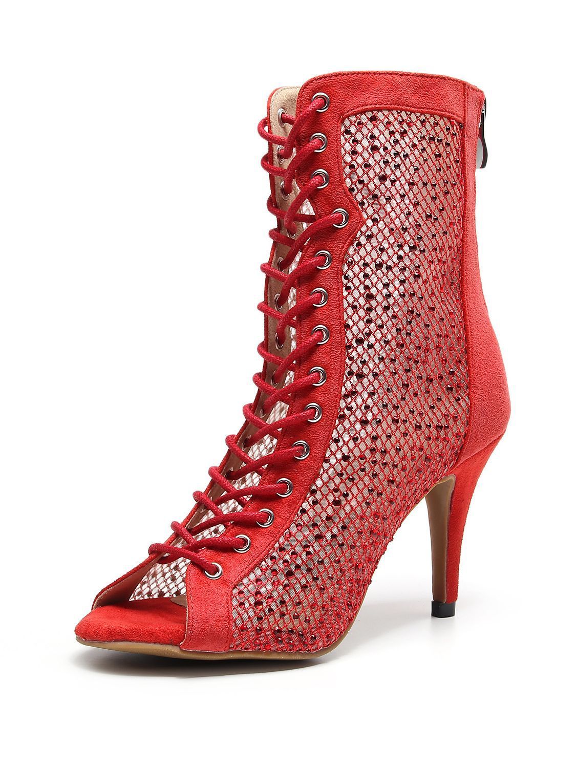 Red Latin Dance High Heels