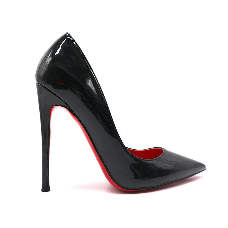 Black With Red Background High Heels