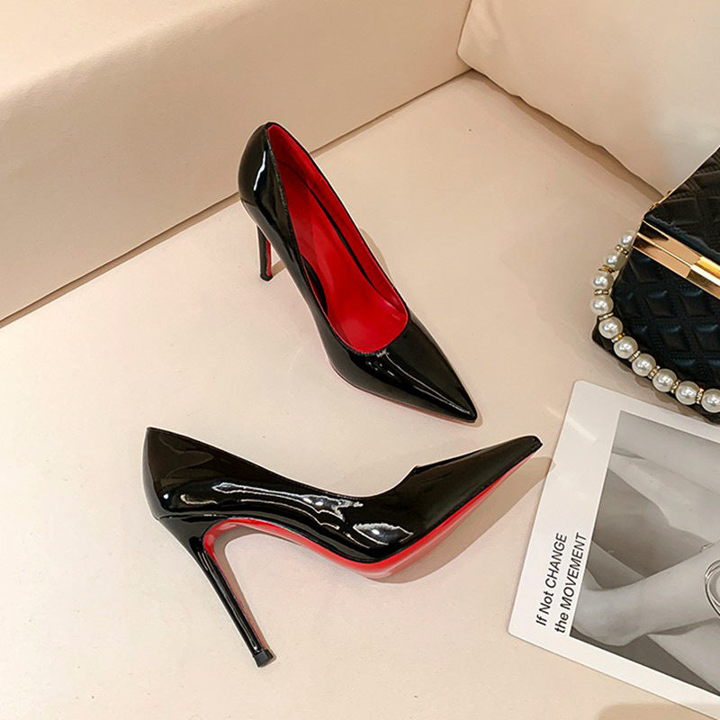 Black With Red Background High Heels